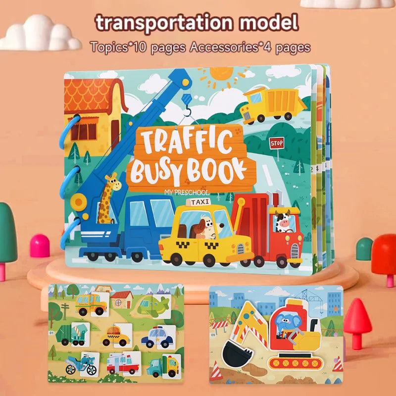 Montessori Baby Busy Book – My First Quiet Learning & Matching Toy for Toddlers