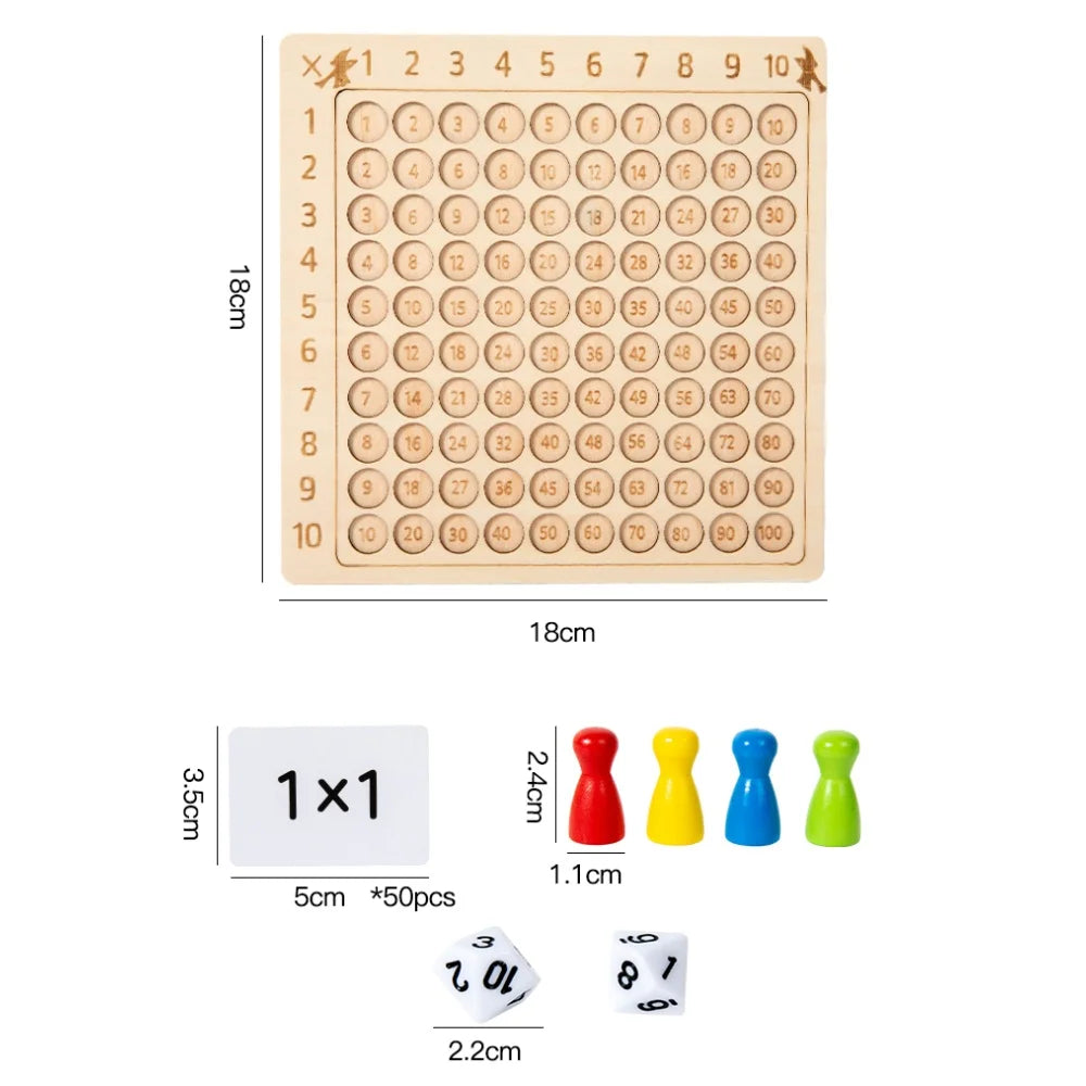 Montessori Wooden 99 Multiplication Board