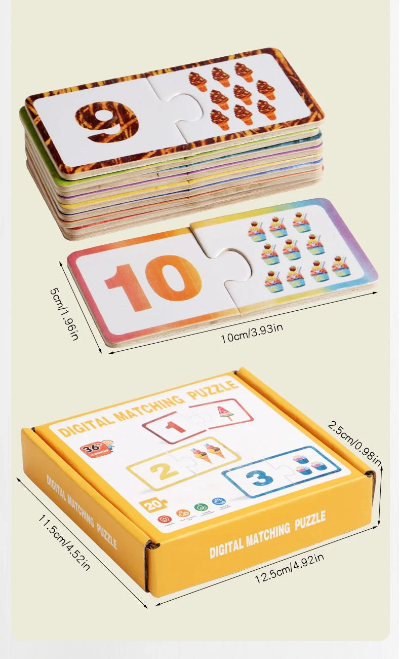 Montessori Wooden Number Matching Puzzle
