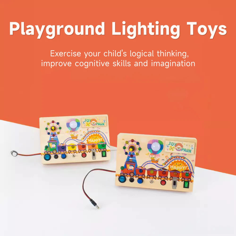 Montessori LED Busy Board – Early Learning Sensory Toy for Kids