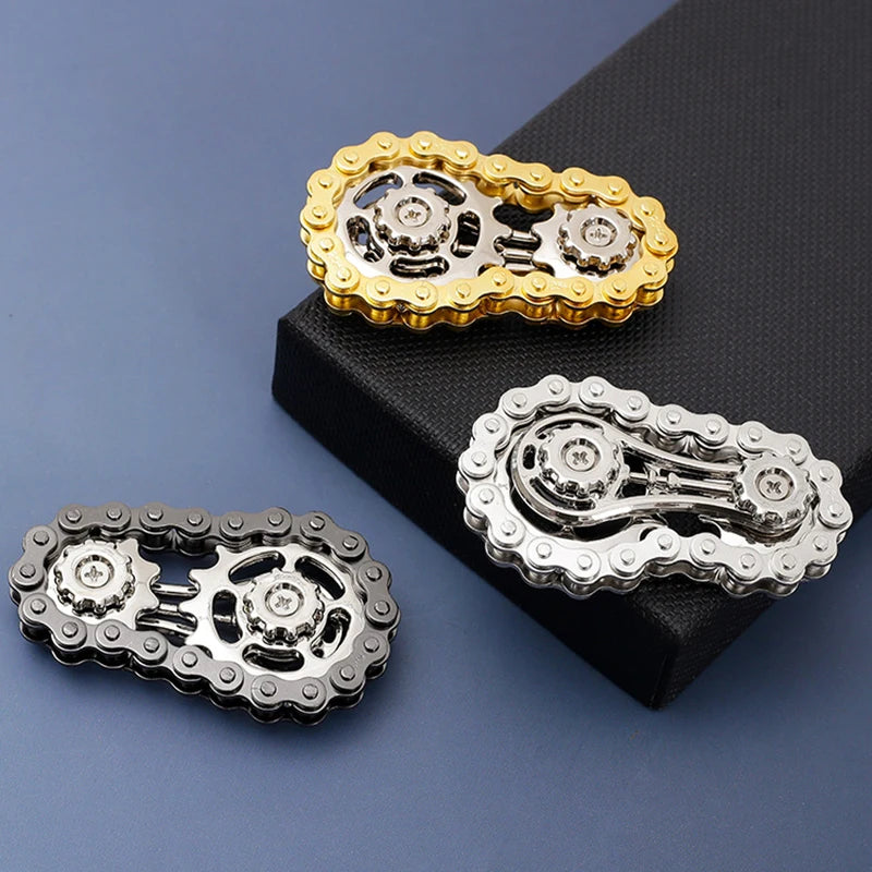 Sprockets Flywheel Metal Fidget Spinner – Bike Chain Fingertip Gyro
