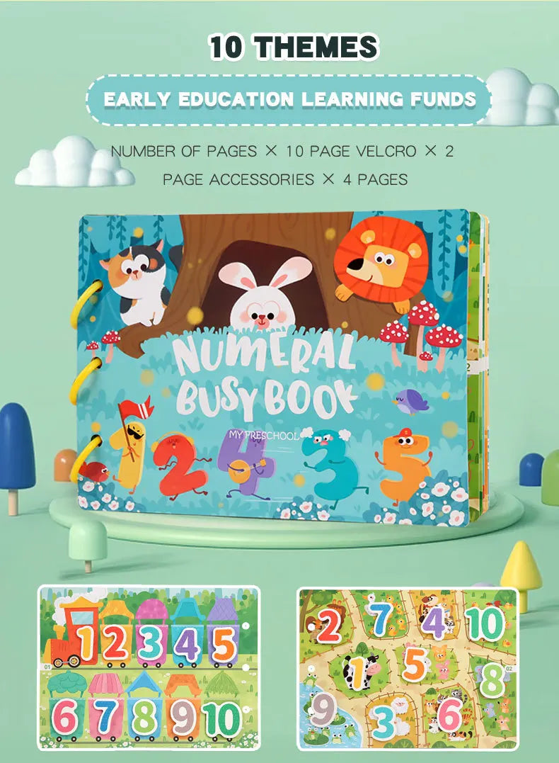 Montessori Baby Busy Book – My First Quiet Learning & Matching Toy for Toddlers