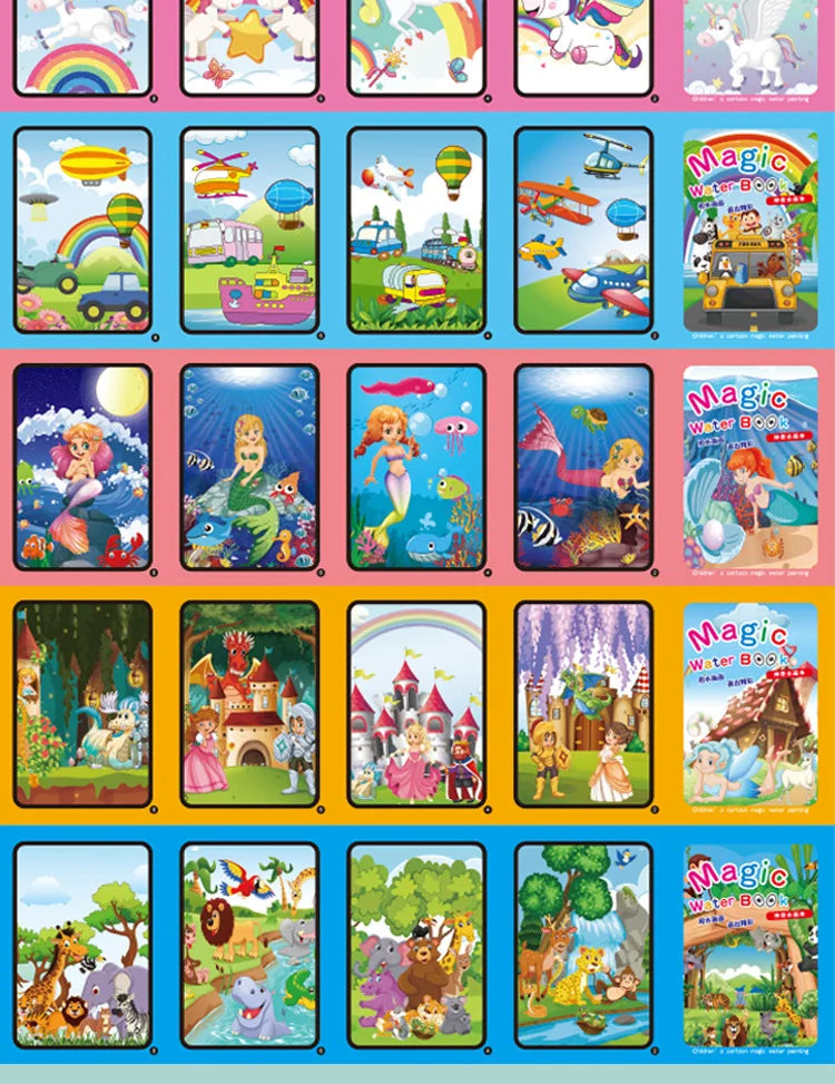 Magic Water Drawing Book – Reusable Montessori Coloring & Learning Toy for Kids