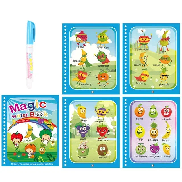 Magic Water Drawing & Coloring Book – Montessori Learning Toy for Kids 2–4 Years