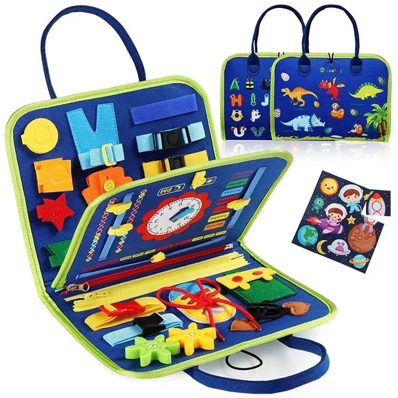 Montessori Felt Busy Board Travel Toy for Kids