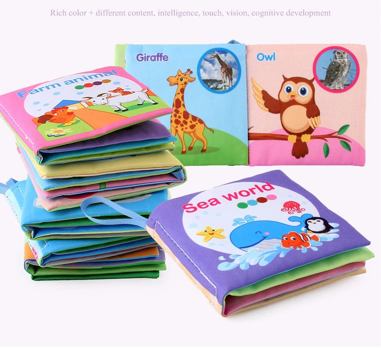 Baby Soft 3D Cloth Book – Animal Family Montessori Learning Toy
