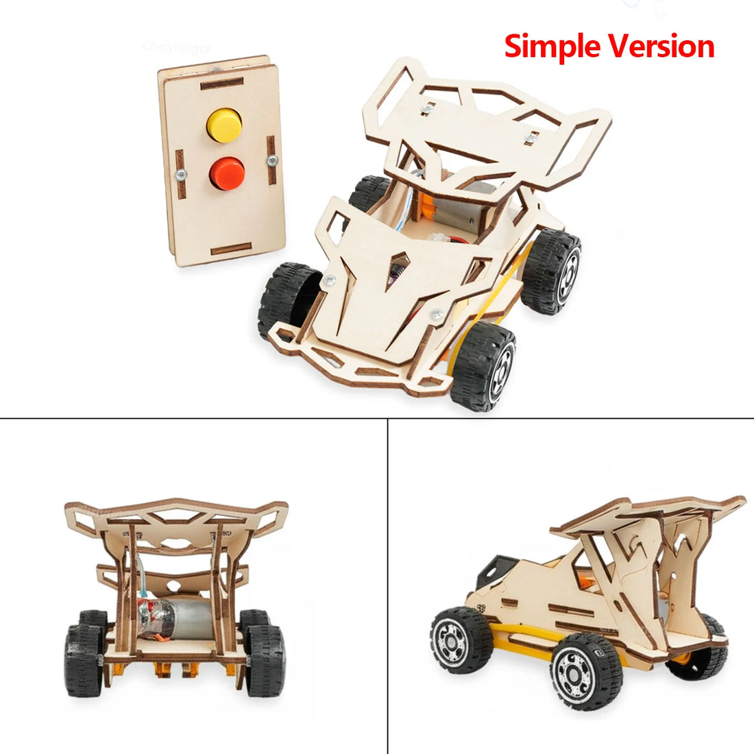 DIY Wooden Remote Control 4WD Racing Car STEM Kit