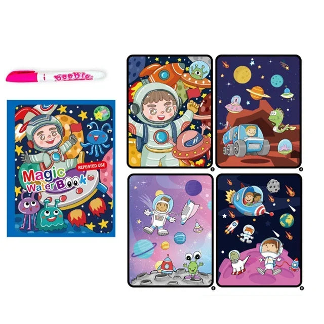 Magic Water Drawing & Coloring Book – Montessori Learning Toy for Kids 2–4 Years