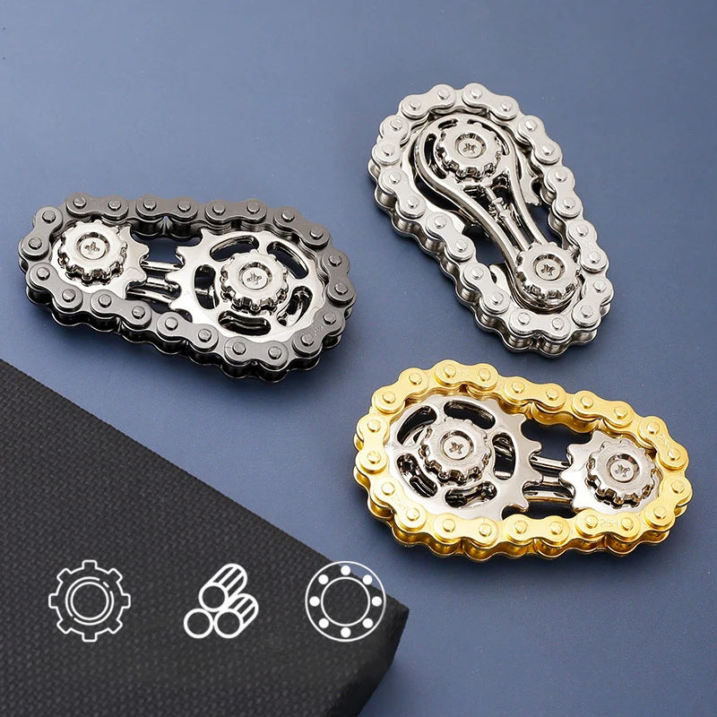 Sprockets Flywheel Metal Fidget Spinner – Bike Chain Fingertip Gyro
