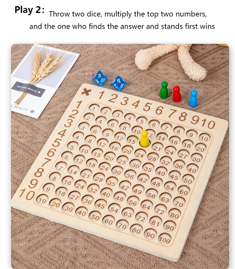 Montessori Wooden 99 Multiplication Board