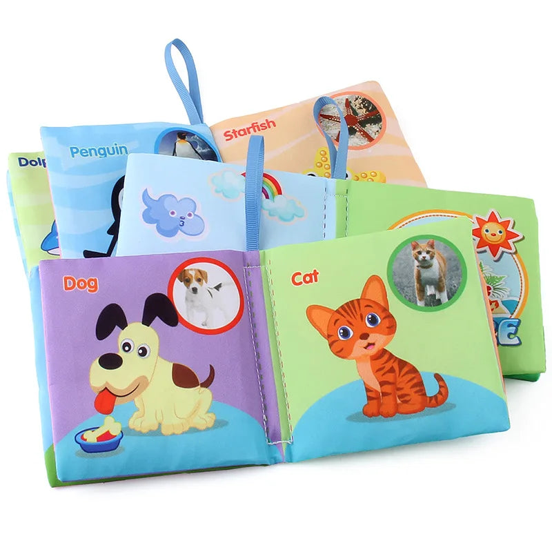 Baby Soft 3D Cloth Book – Animal Family Montessori Learning Toy