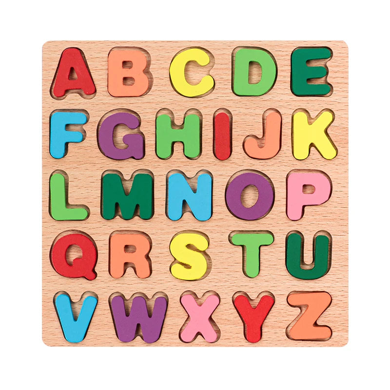 Montessori Wooden Alphabet & Number Puzzle