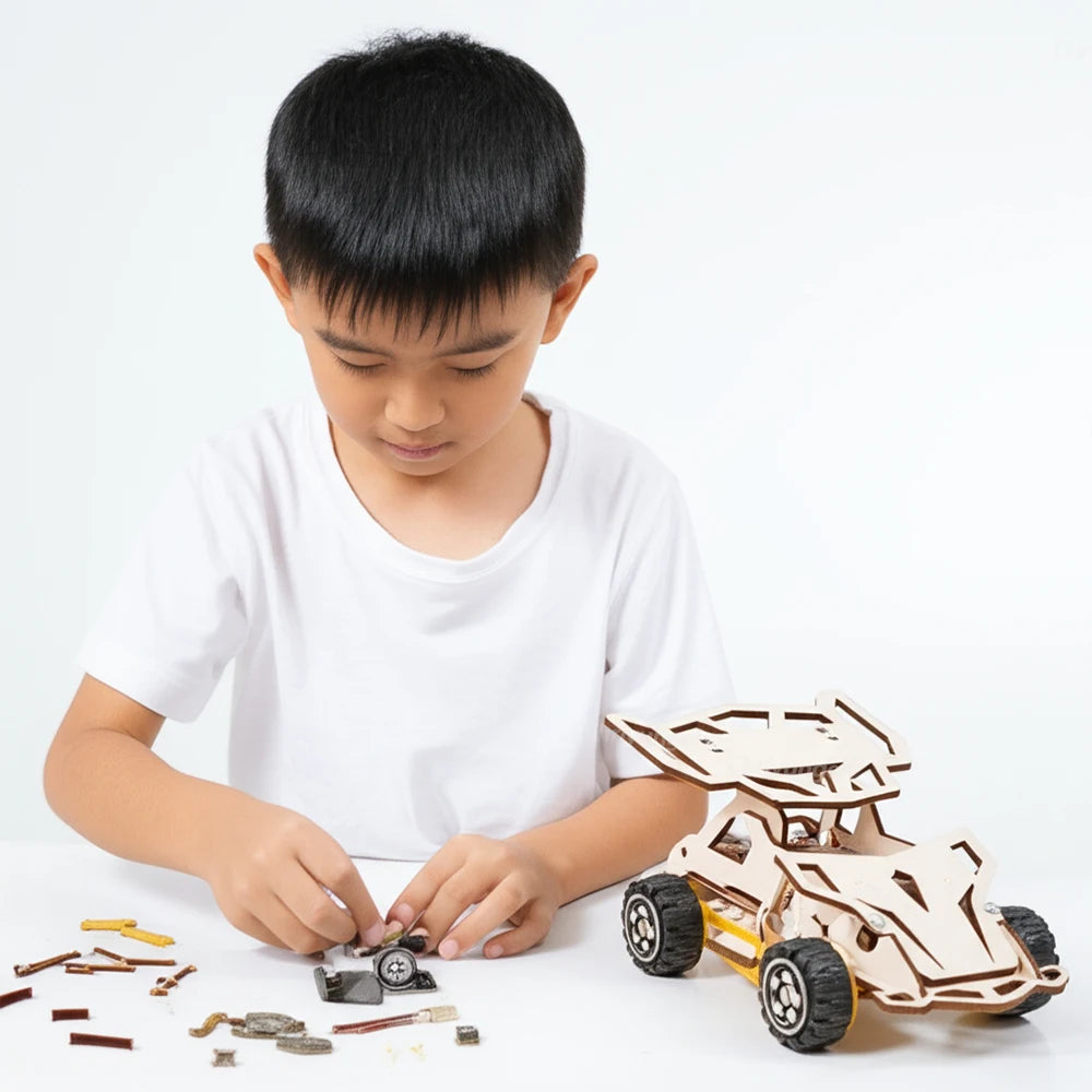 DIY Wooden Remote Control 4WD Racing Car STEM Kit