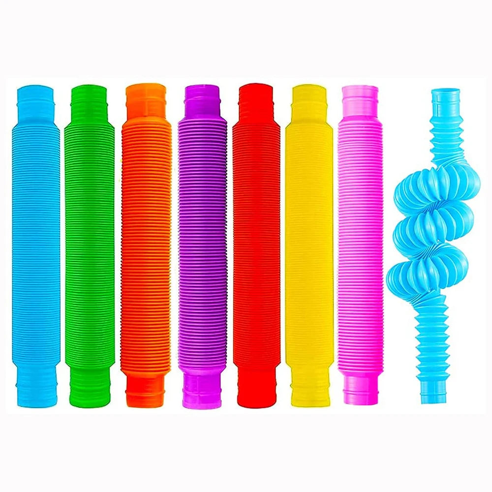8-Pack Large Pop Tubes Fidget Sensory Toys for Kids & Adults