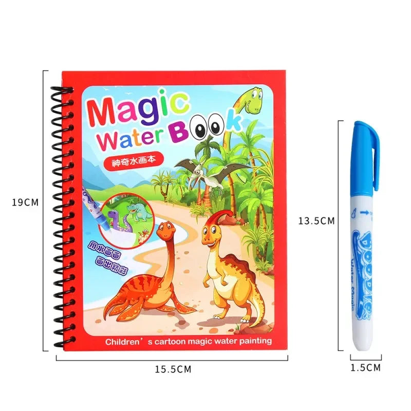 Magic Water Drawing & Coloring Book – Montessori Learning Toy for Kids 2–4 Years