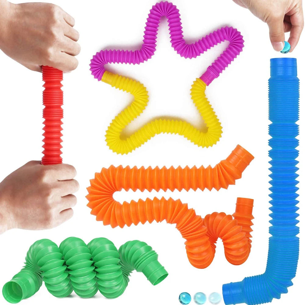 8-Pack Large Pop Tubes Fidget Sensory Toys for Kids & Adults