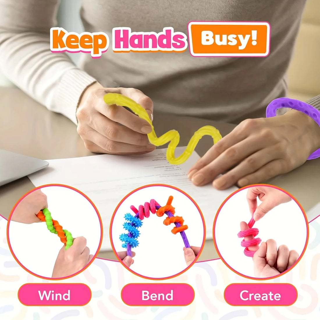 Fidget Sensory Sticks – Calming Anxiety Relief Toys for Kids & Students