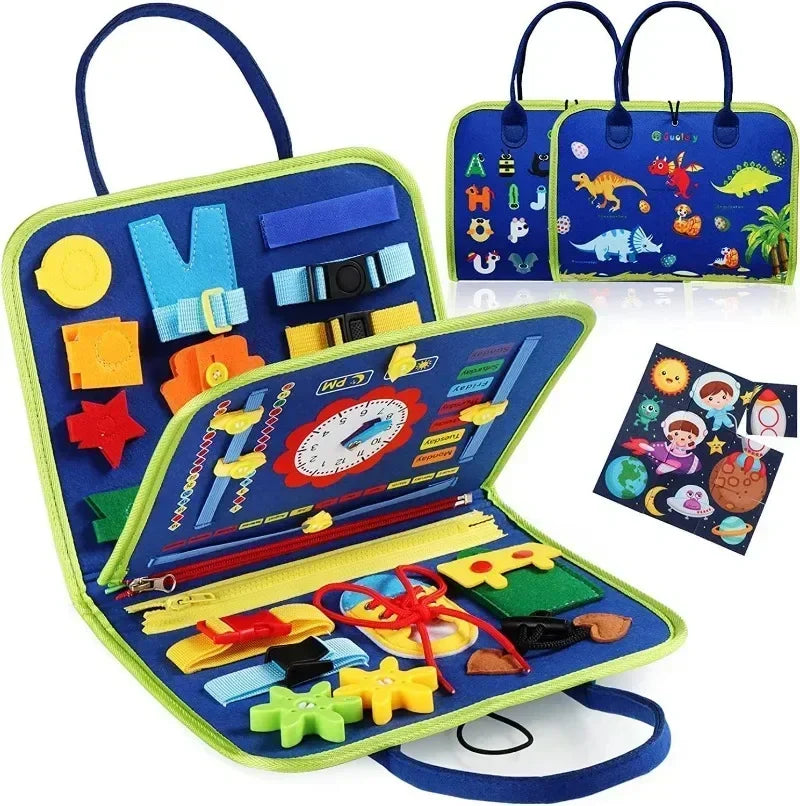 Montessori Felt Busy Board Travel Toy for Kids