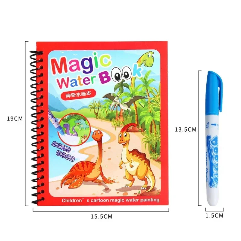 Magic Water Drawing & Coloring Book – Montessori Learning Toy for Kids 2–4 Years