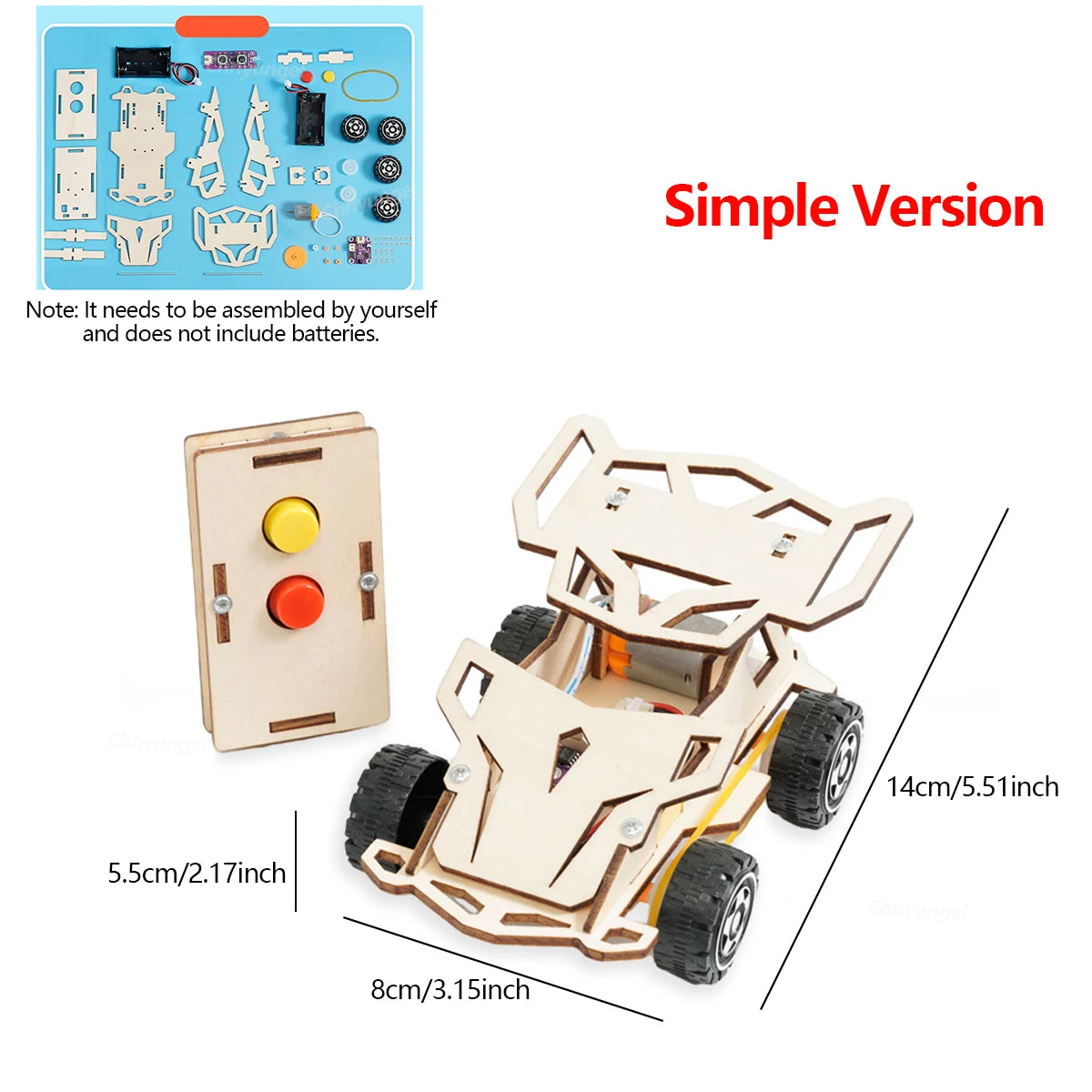 DIY Wooden Remote Control 4WD Racing Car STEM Kit