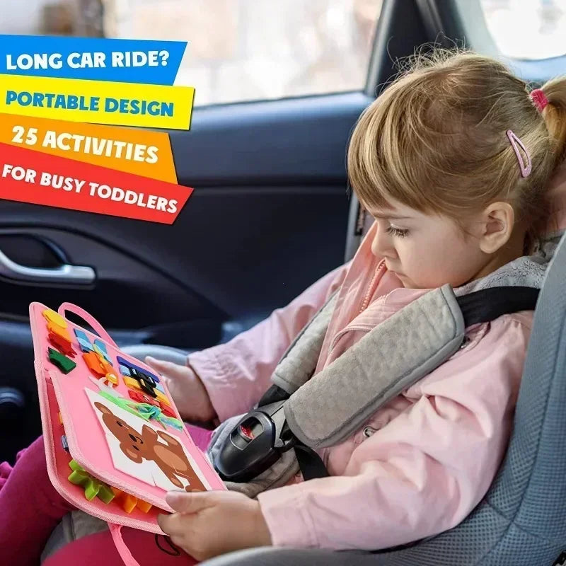 Montessori Felt Busy Board Travel Toy for Kids