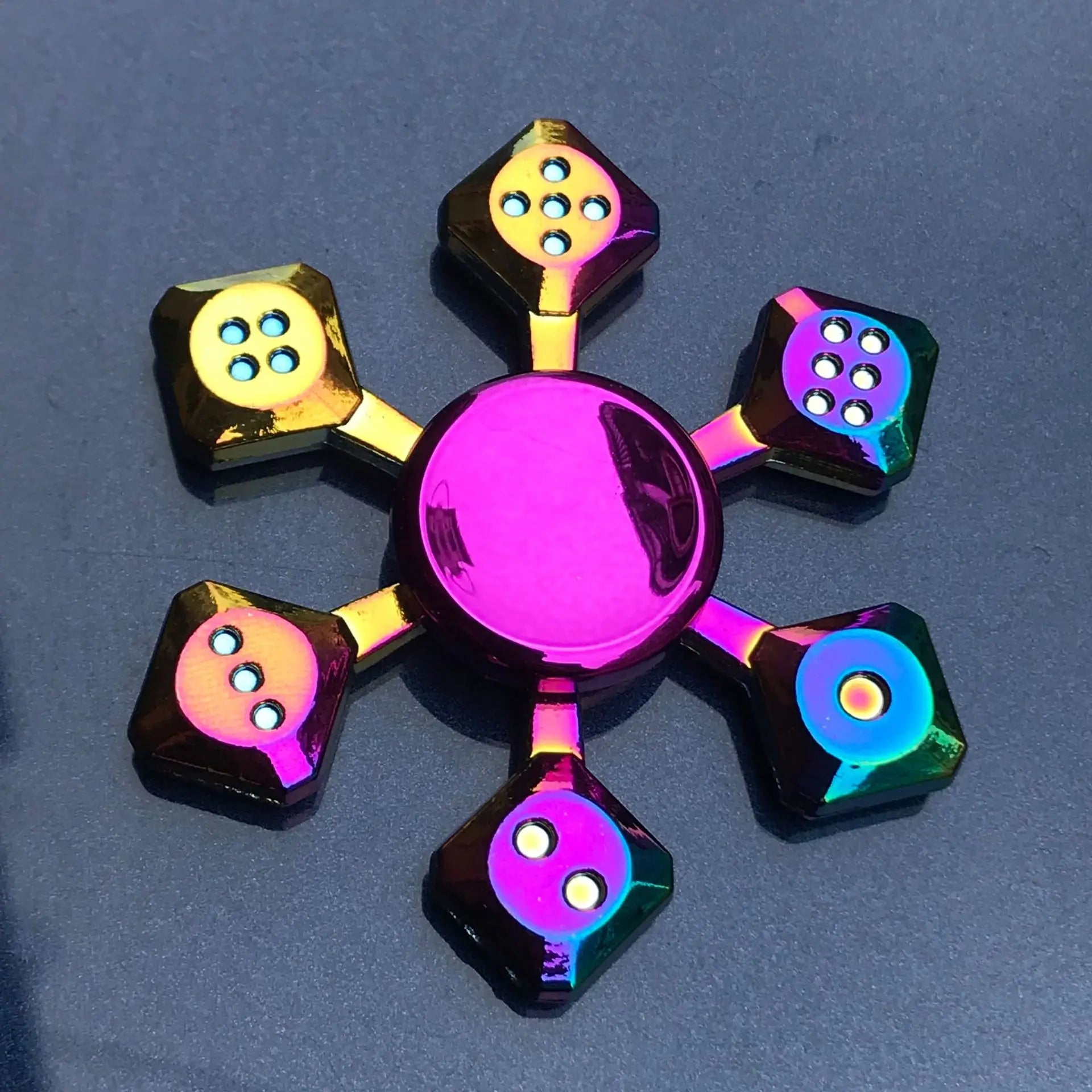 Metal Rainbow Fidget Spinner with R188 Mute Bearing
