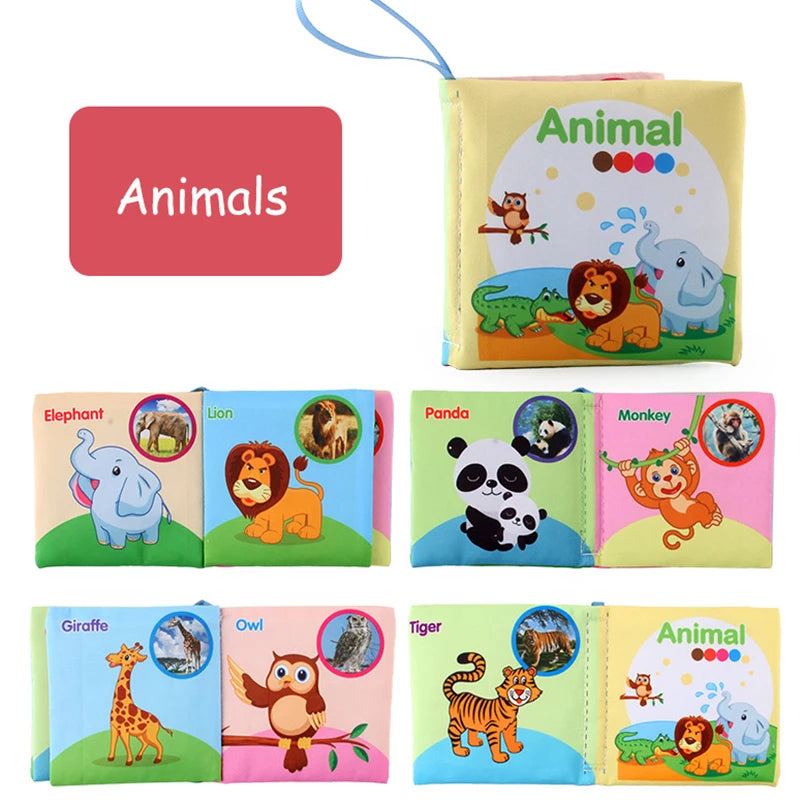 Baby Soft 3D Cloth Book – Animal Family Montessori Learning Toy