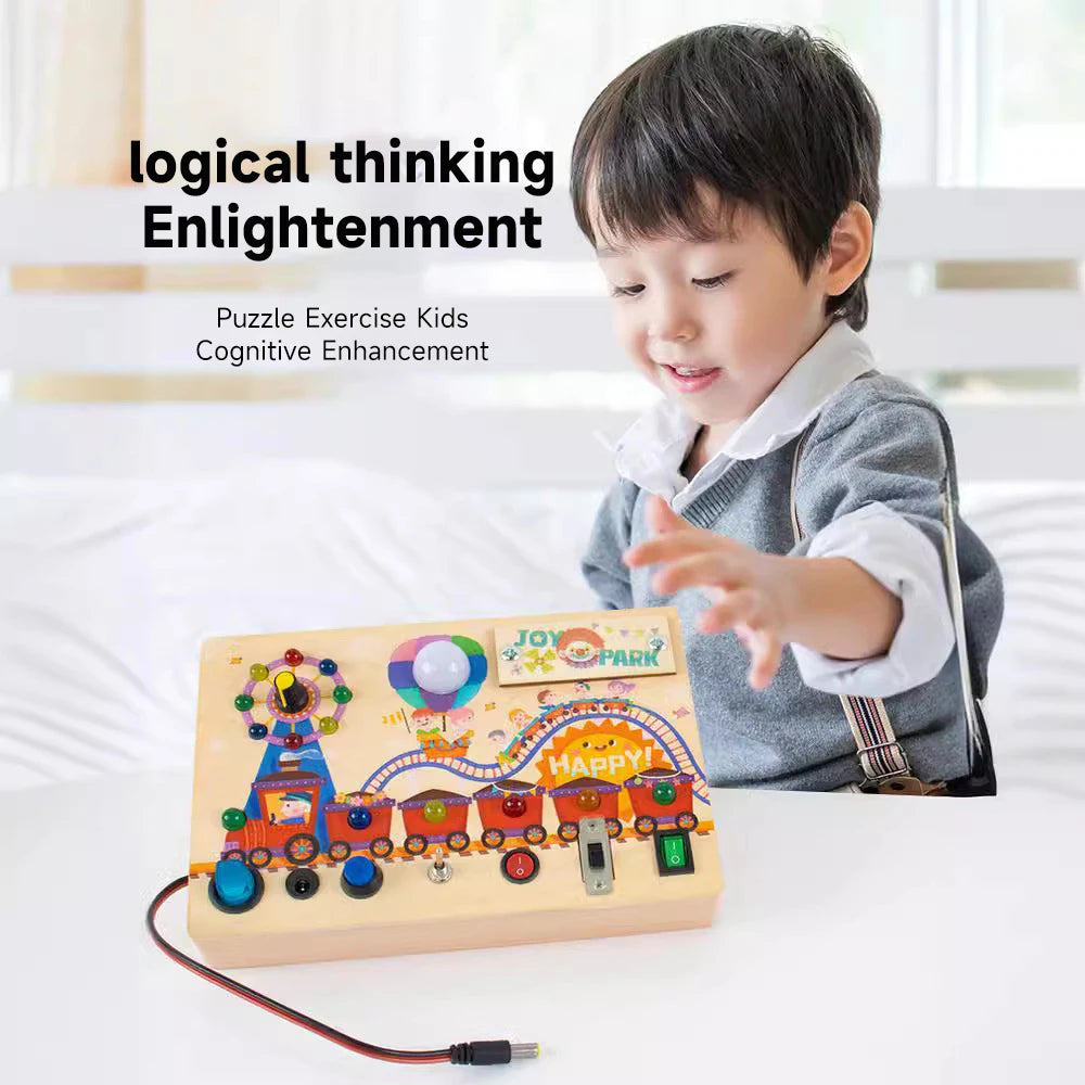 Montessori LED Busy Board – Early Learning Sensory Toy for Kids