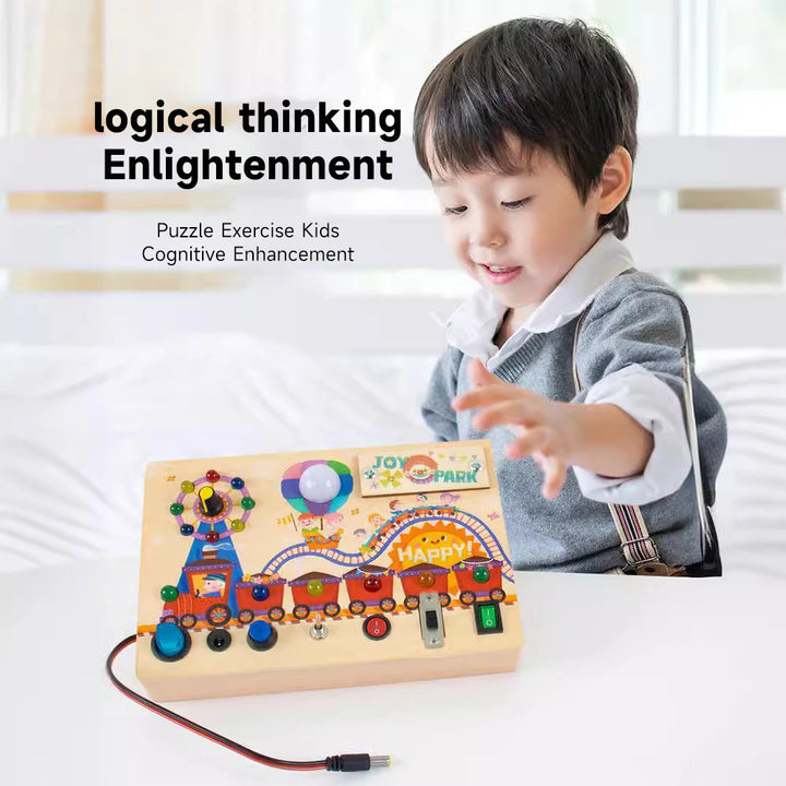 Montessori LED Busy Board – Early Learning Sensory Toy for Kids