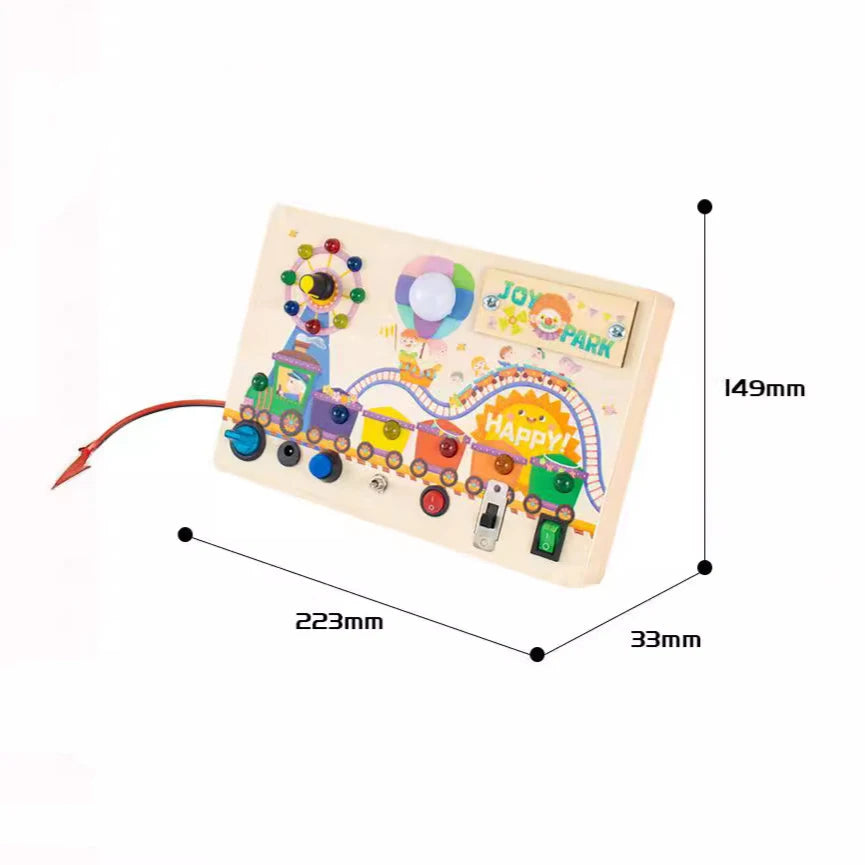 Montessori LED Busy Board – Early Learning Sensory Toy for Kids