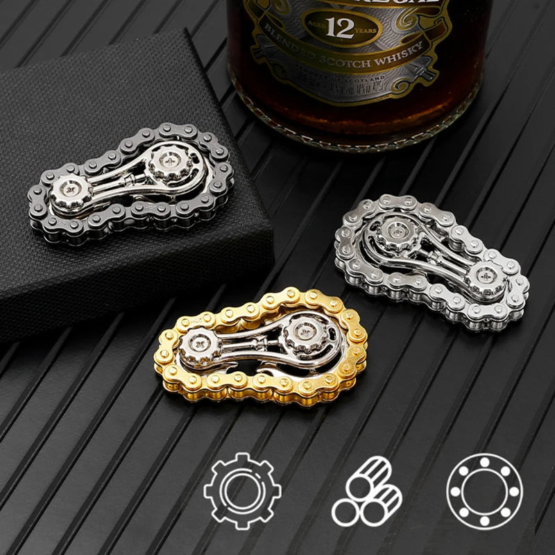 Sprockets Flywheel Metal Fidget Spinner – Bike Chain Fingertip Gyro