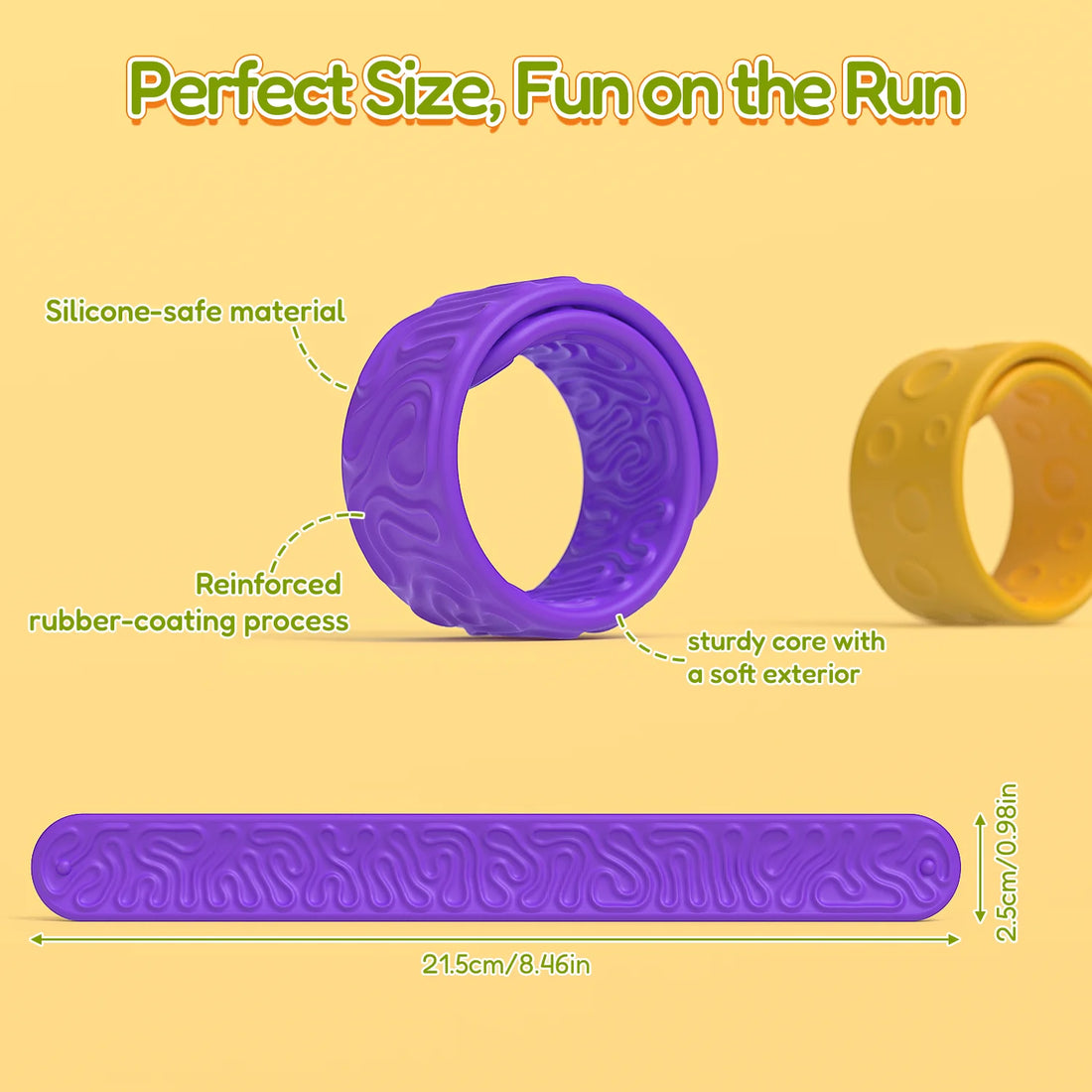 6pcs Silicone Sensory Fidget Slap Bracelets – Calming Toys for Kids with Autism