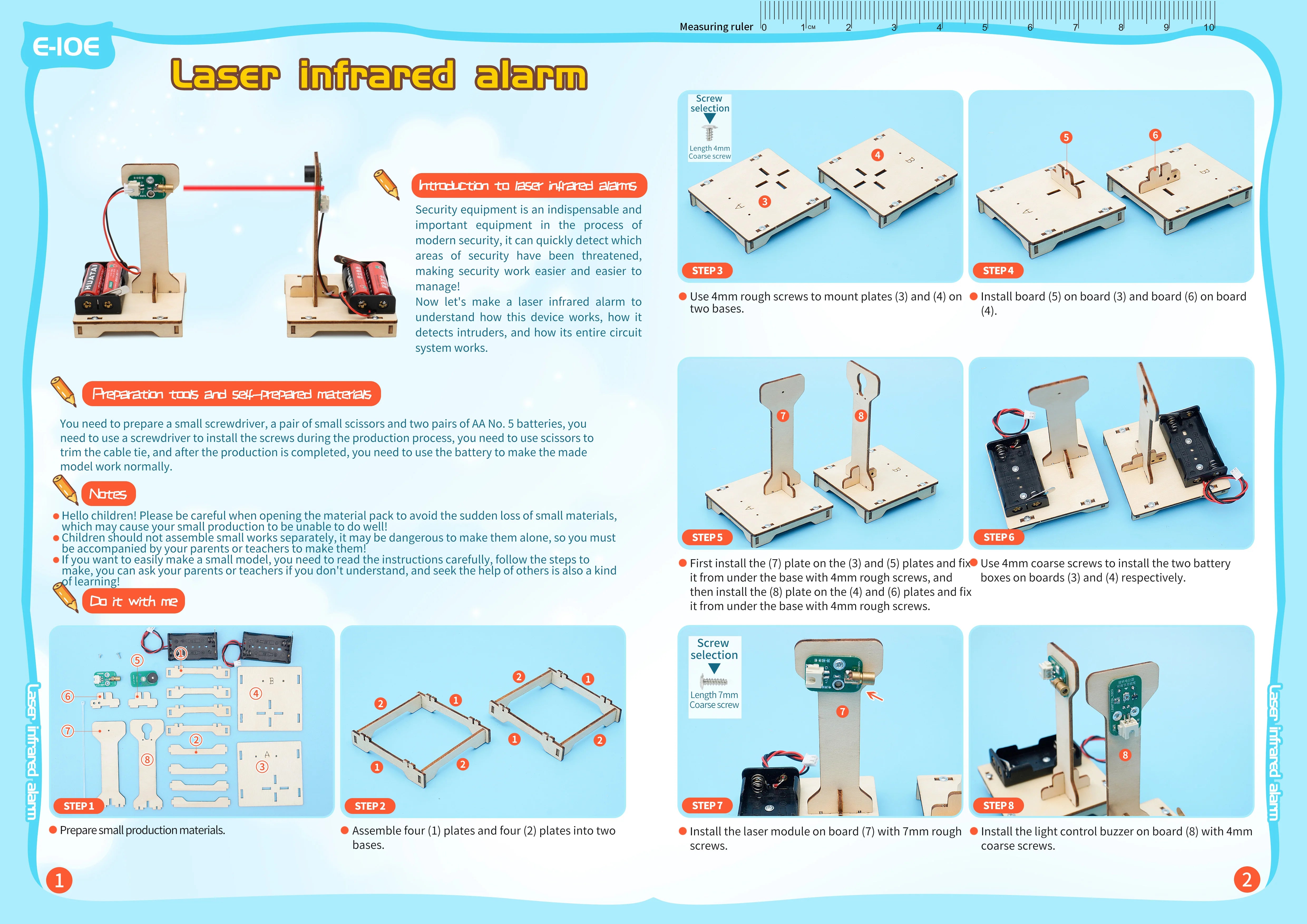 DIY Infrared Alarm STEM Educational Science Kit for Kids
