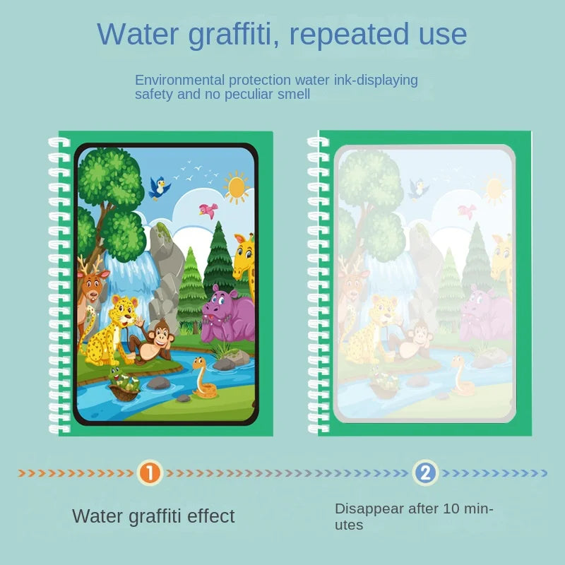 Magic Water Drawing Book – Reusable Montessori Coloring & Learning Toy for Kids