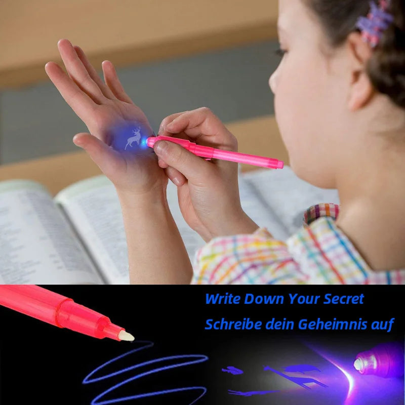 2-in-1 Luminous UV Light Invisible Ink Pens