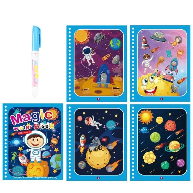 Magic Water Drawing & Coloring Book – Montessori Learning Toy for Kids 2–4 Years