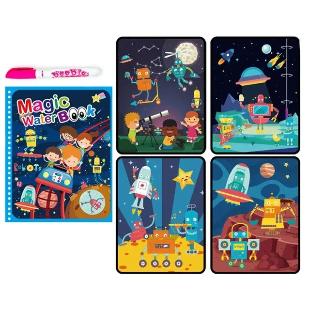 Magic Water Drawing & Coloring Book – Montessori Learning Toy for Kids 2–4 Years