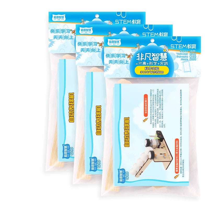 DIY Wooden Pitching Machine STEM Science Kit for Kids