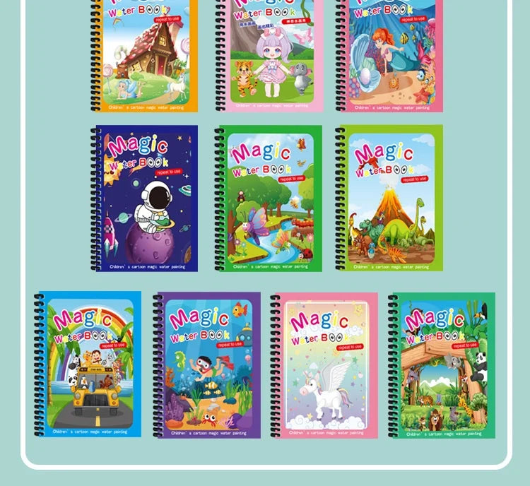 Magic Water Drawing Book – Reusable Montessori Coloring & Learning Toy for Kids