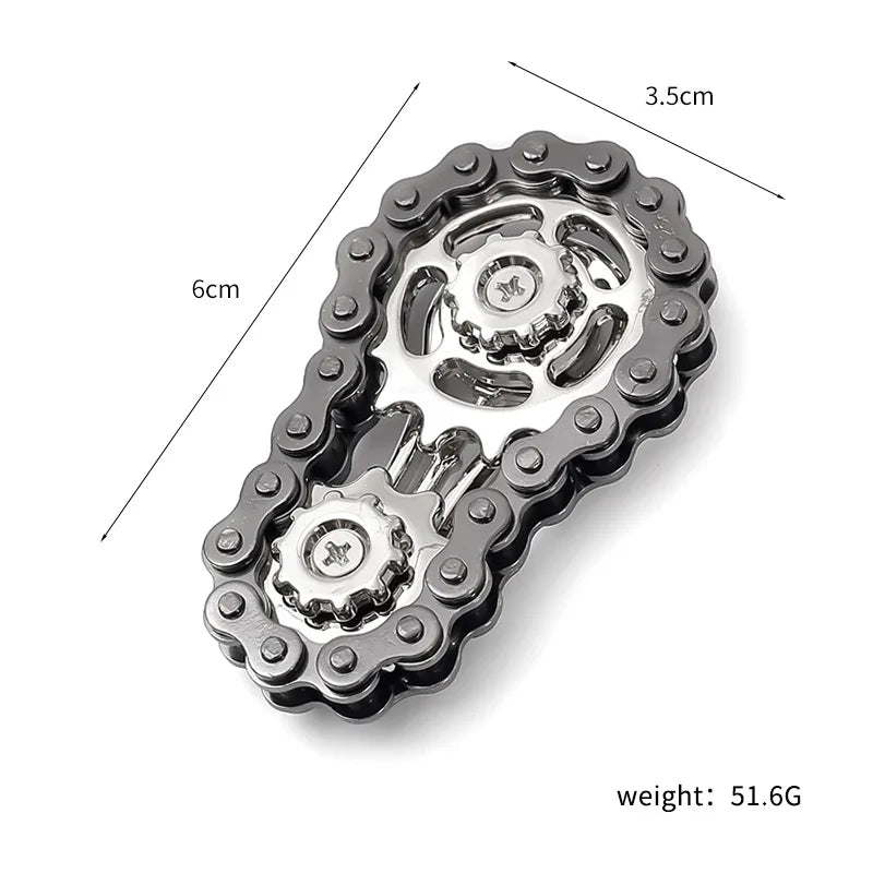 Sprockets Flywheel Metal Fidget Spinner – Bike Chain Fingertip Gyro