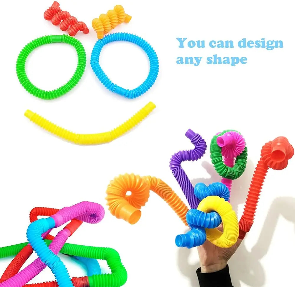 8-Pack Large Pop Tubes Fidget Sensory Toys for Kids & Adults