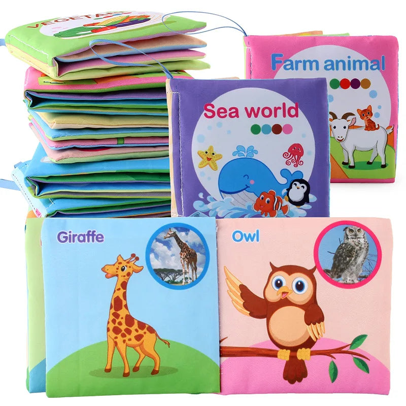 Baby Soft 3D Cloth Book – Animal Family Montessori Learning Toy