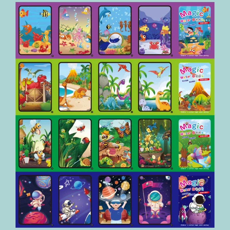 Magic Water Drawing Book – Reusable Montessori Coloring & Learning Toy for Kids