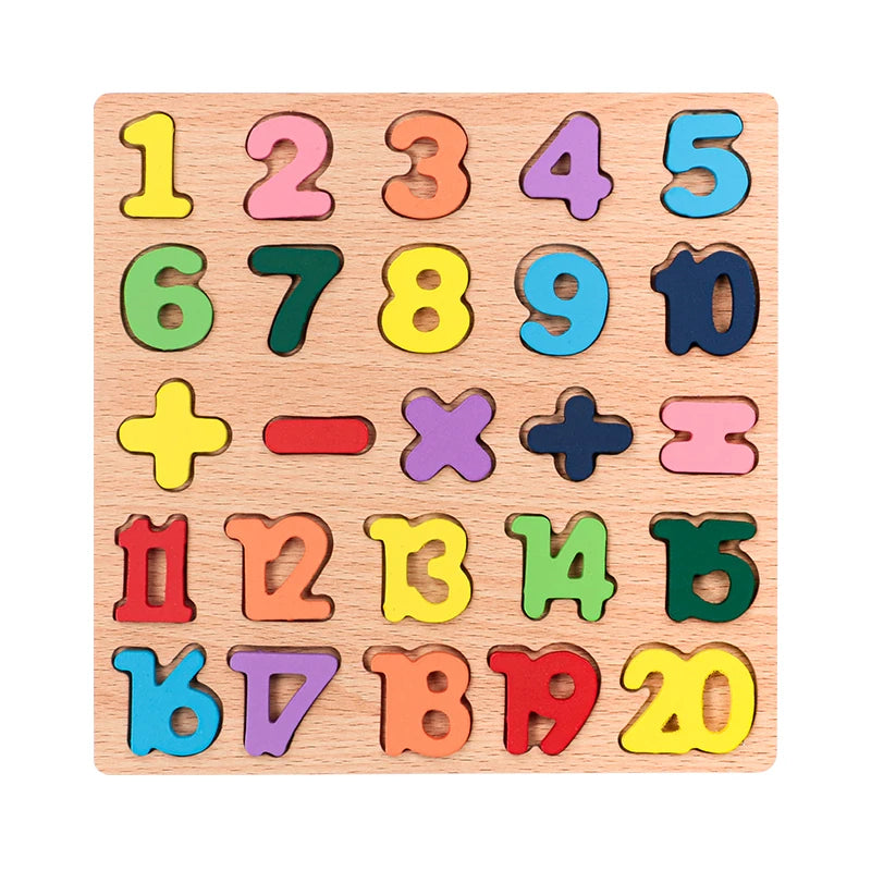 Montessori Wooden Alphabet & Number Puzzle