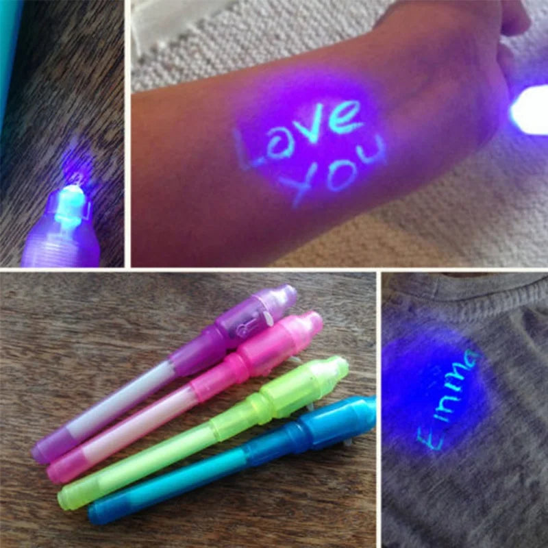 2-in-1 Luminous UV Light Invisible Ink Pens