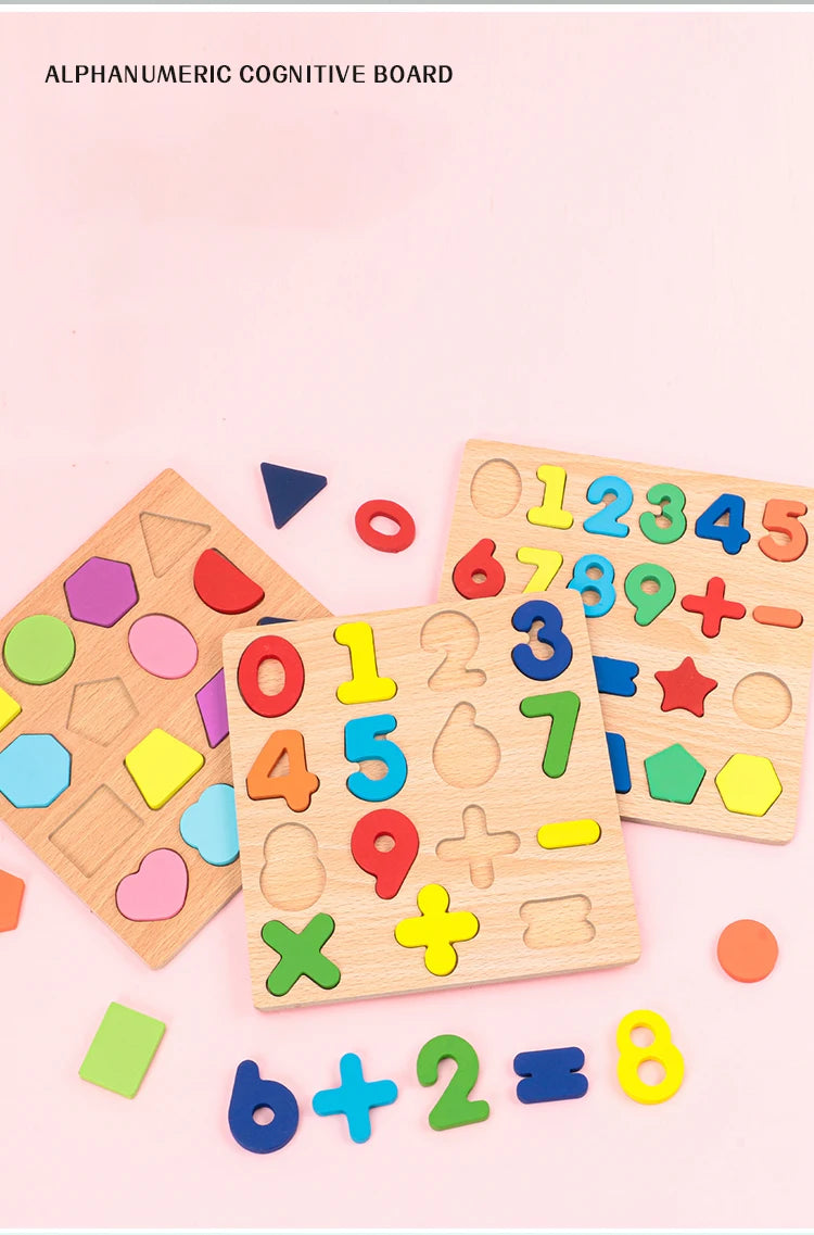 Montessori Wooden Alphabet & Number Puzzle