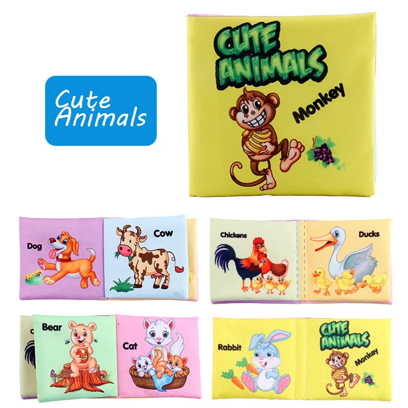 Baby Soft 3D Cloth Book – Animal Family Montessori Learning Toy