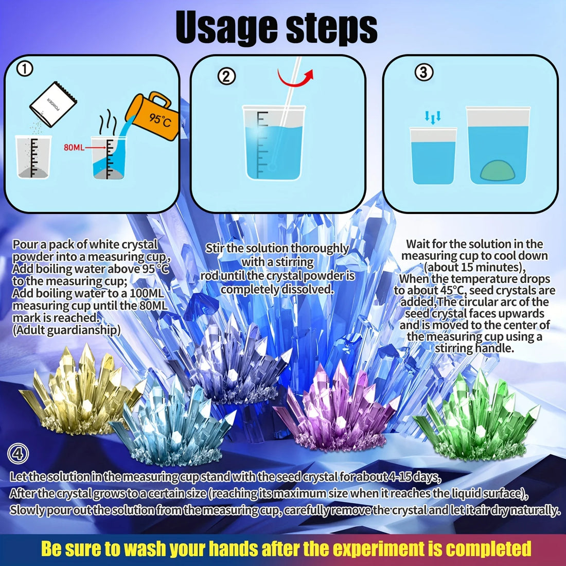 DIY Crystal Growing Science Kit – Kids Educational Experiment Toy