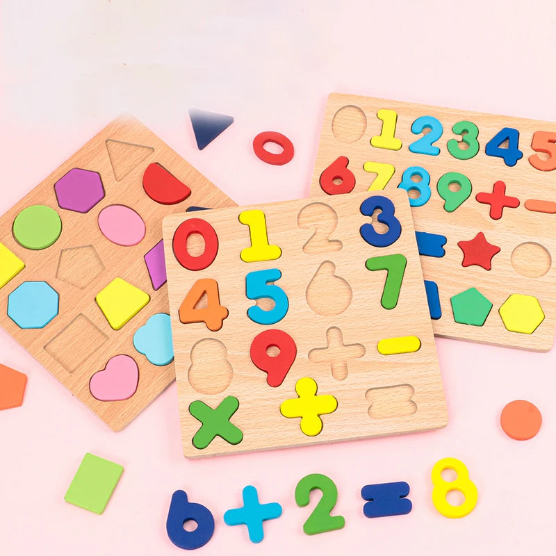 Montessori Wooden Alphabet & Number Puzzle