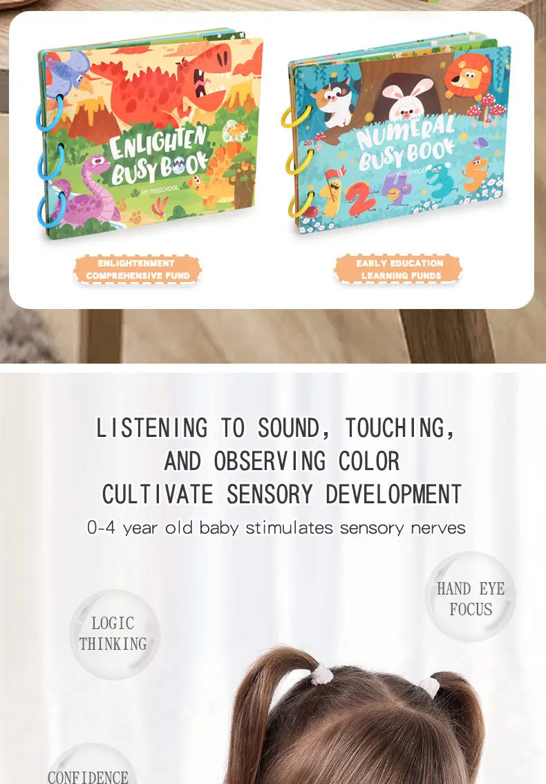 Montessori Baby Busy Book – My First Quiet Learning & Matching Toy for Toddlers